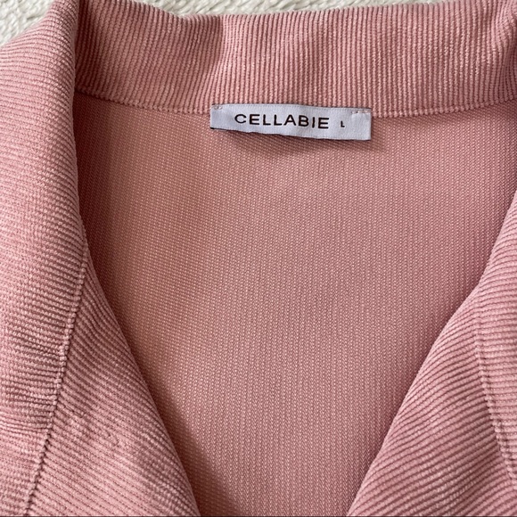 Cellabie Corduroy Pink Buttoned Vest Jacket Shacket Size L Designed in France - Picture 3 of 8